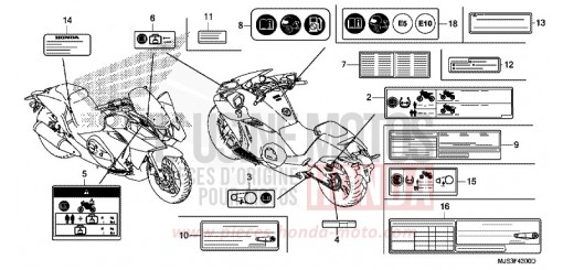 ETIQUETTE DE PRECAUTIONS NC750JH de 2017